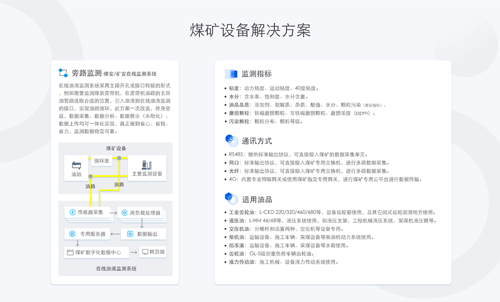 礦用在線油液監測解決方法